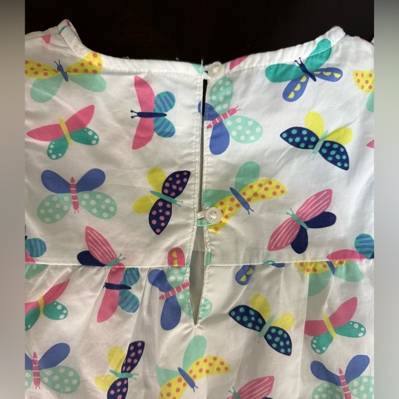 Carter's White Pink Blue Butterfly Shirt Blouse Size - Picture 6 of 8